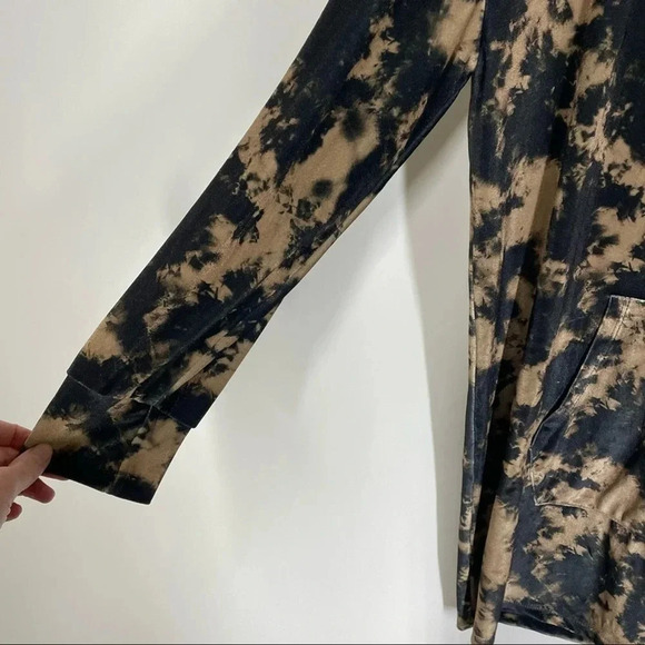 NEW TopShop Acid Wash Tie Dye Pullover Velvet Hoodie Sweatshirt Size US 4 Small - Picture 3 of 10